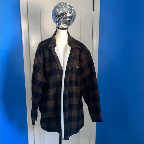 RedHead Brown and Black Plaid Shirt Jacket - Picture 1 of 9